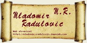 Mladomir Radulović vizit kartica